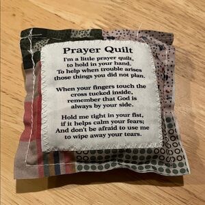 Patchwork Prayer Quilt with Multicolor Design NWOT